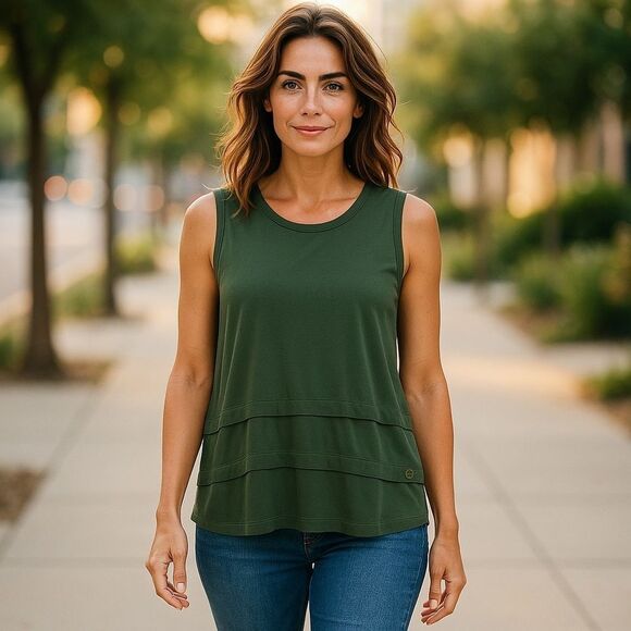 Michael Kors Green Sleeveless Tank Top - Picture 2 of 7